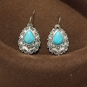 Southwest silver turquoise earrings